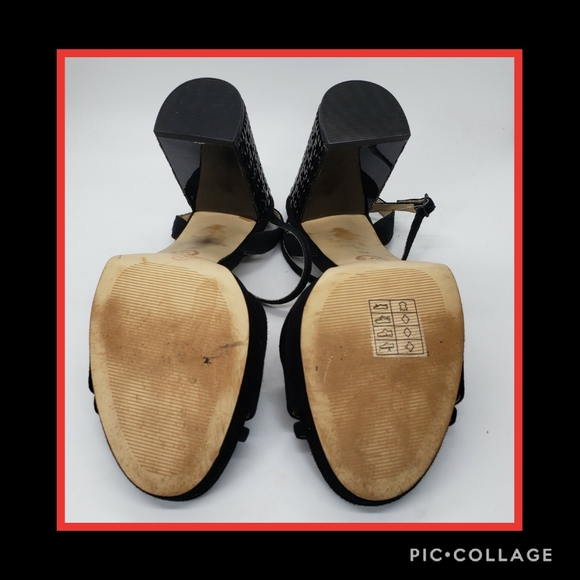 Micheal Kors Black Suede Jeweled Platforms Size 9 - Picture 9 of 9